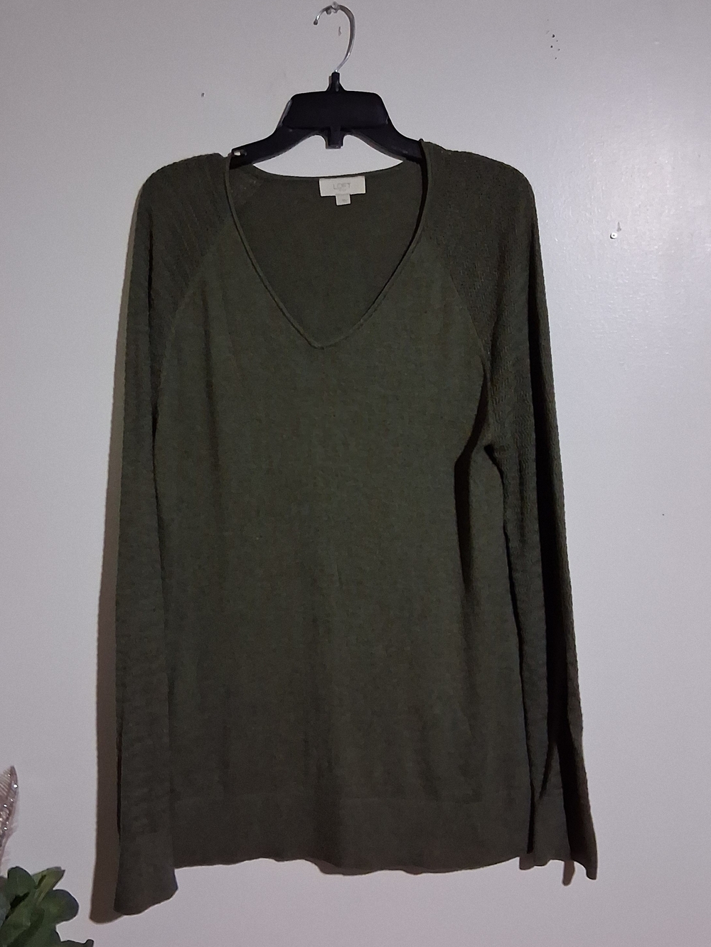 LOFT Olive Green V-Neck Women’s Sweater